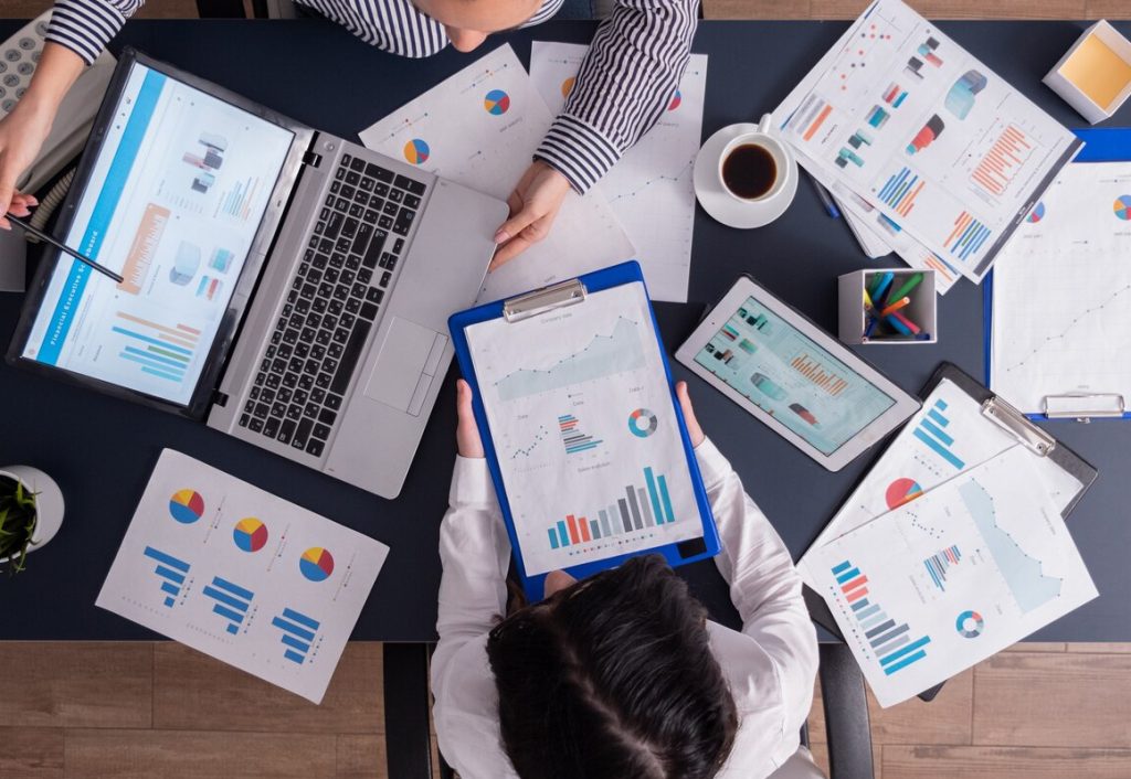 team of tech specialists using marketing tools