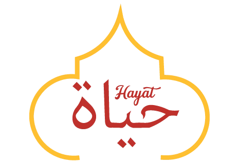Hayat Logo mit arabischer Kalligrafie und goldenen Akzenten