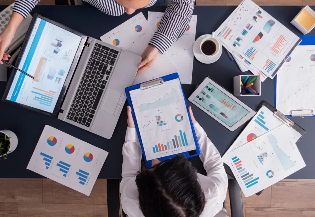 team of tech specialists using marketing tools
