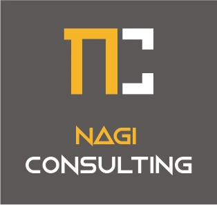 Nagi Consulting Logo mit NC-Monogramm in orange und weiß